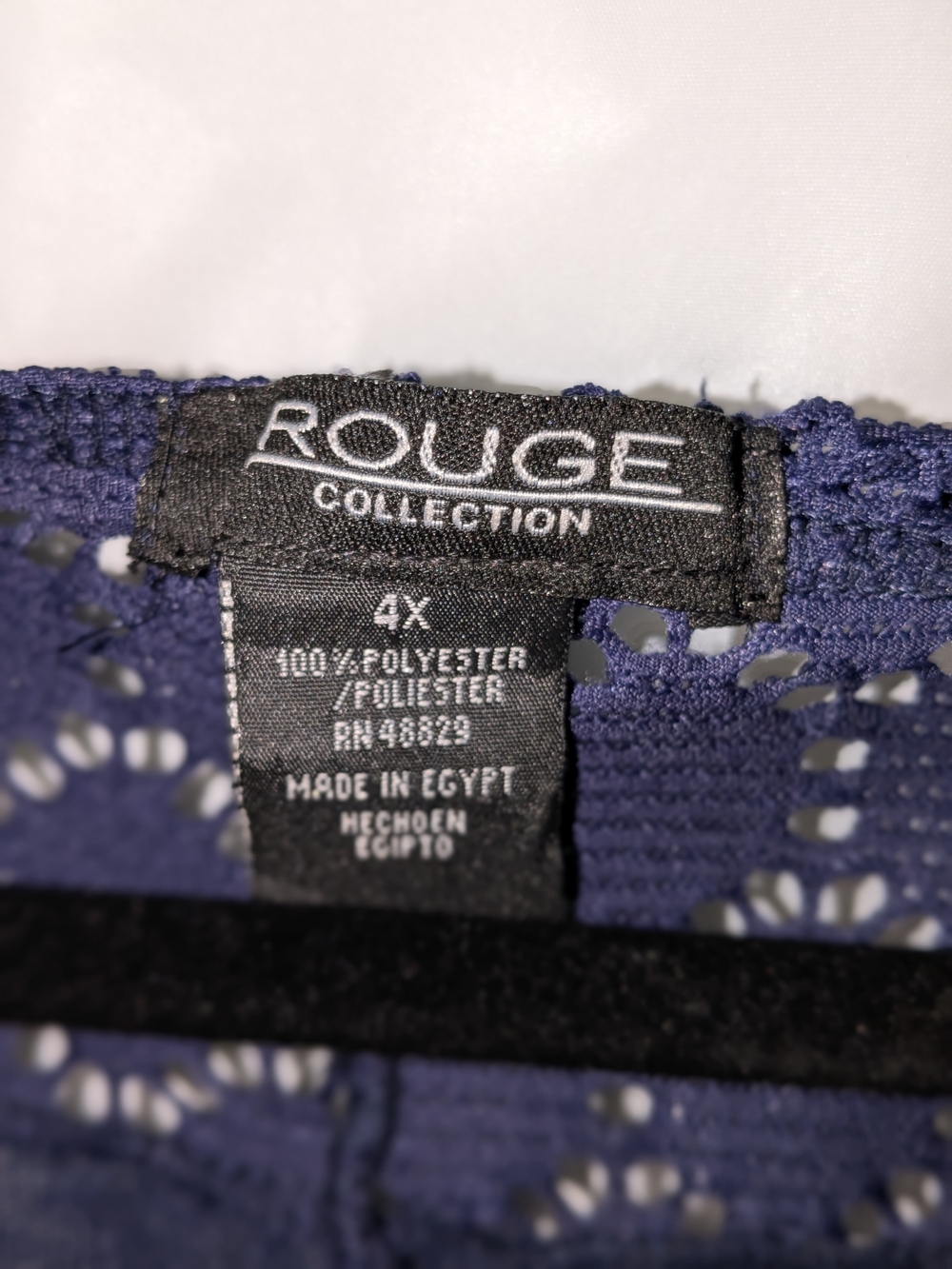 Rouge Collection Navy Crochet-Shoulder Open Cardigan - Picture 3 of 5
